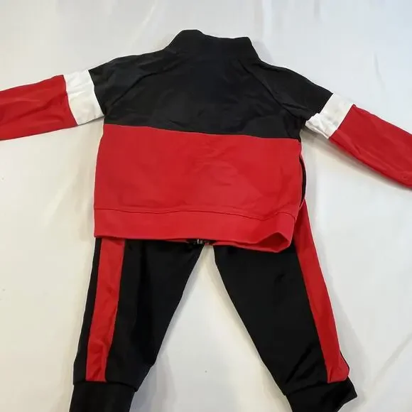 Nike Toddler Tracksuit Set 18M Red Black Jogger Outfit - Picture 2 of 14